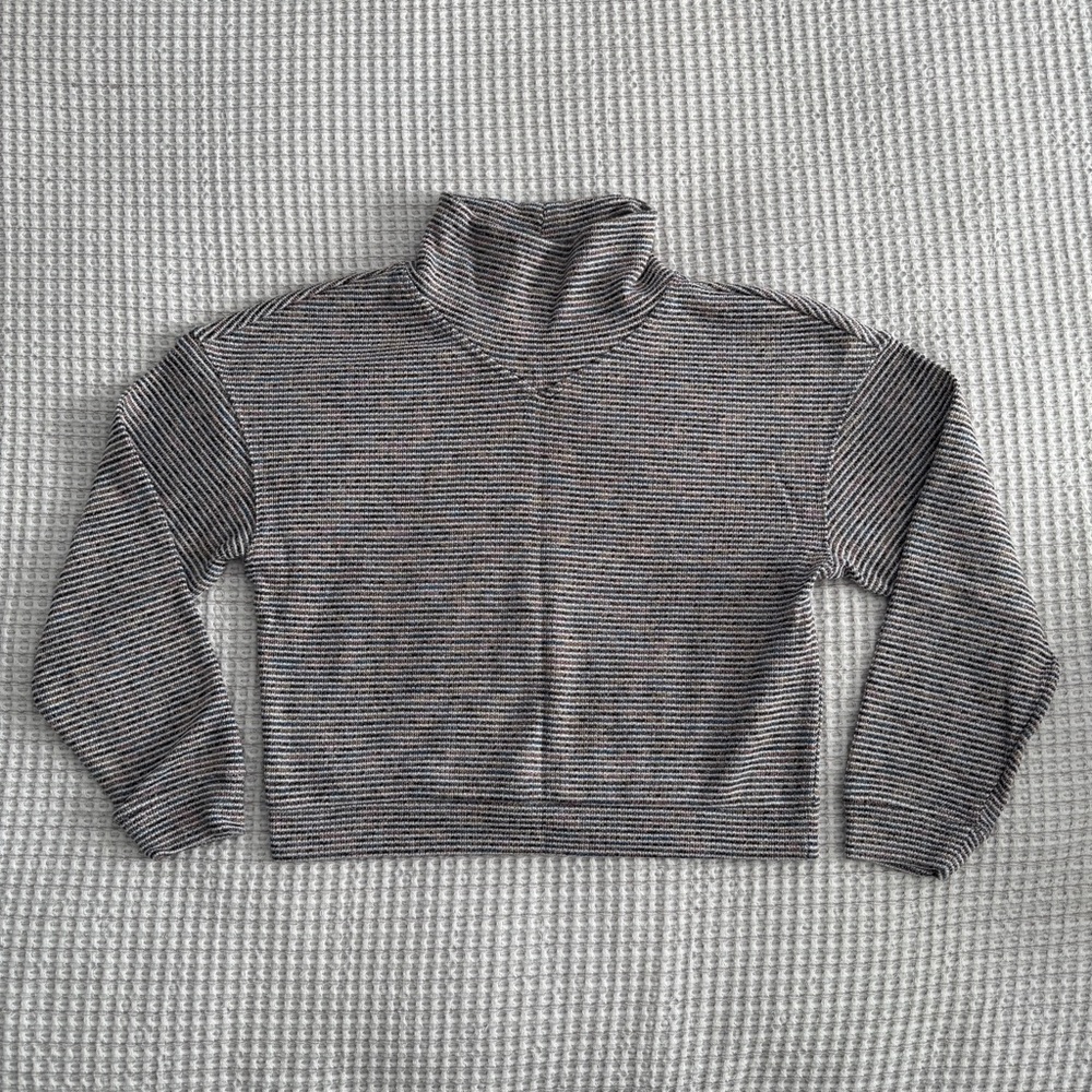 Madewell Textured Turtleneck Top in Rainbow Rib